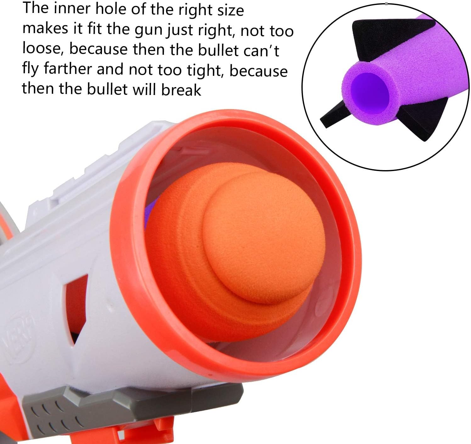 Ruibytree Mega Missile Refill for Nerf N-Strike Elite Series, 12 Packs, Compatible Darts Mega Missile Refill Bullets Foam Rockets for Nerf Party, Purple