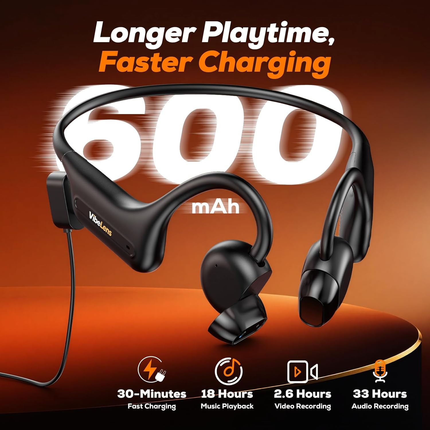 MusicCam World’s 1st Bone Conduction Headphones with Camera, Hand-Free POV Camera Headphones, IP68 Water & Sweat Resistant, AI Functions, Open-Ear Bluetooth Wireless Sport Earphones with APP - Image 8