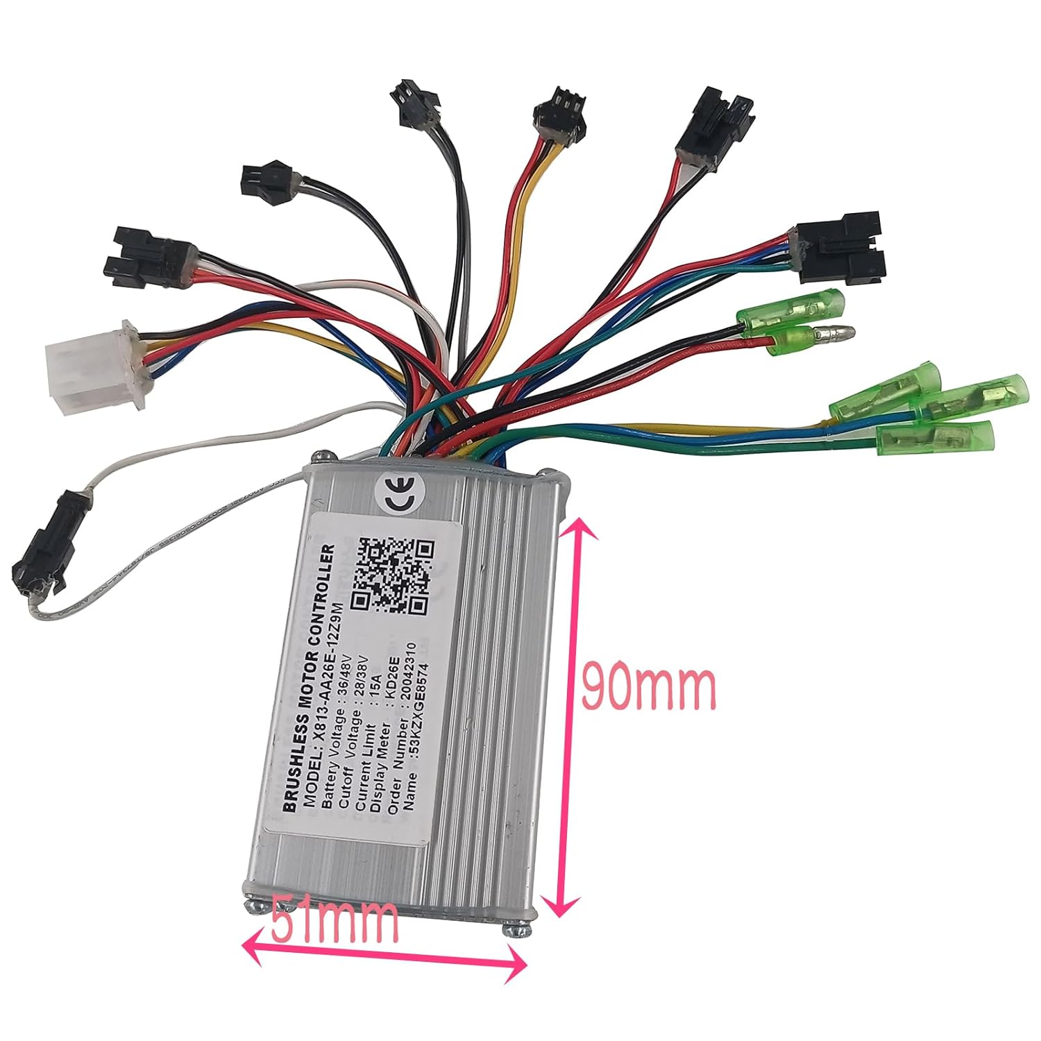 Electric Bicycle Controller, 36V 48V Motor Speed Brushless Controller for Electric Bicycle, E-Bike Scooter Electric Scooter Tricycle Display Meter kd26e 36V48V Electric Speed Controller