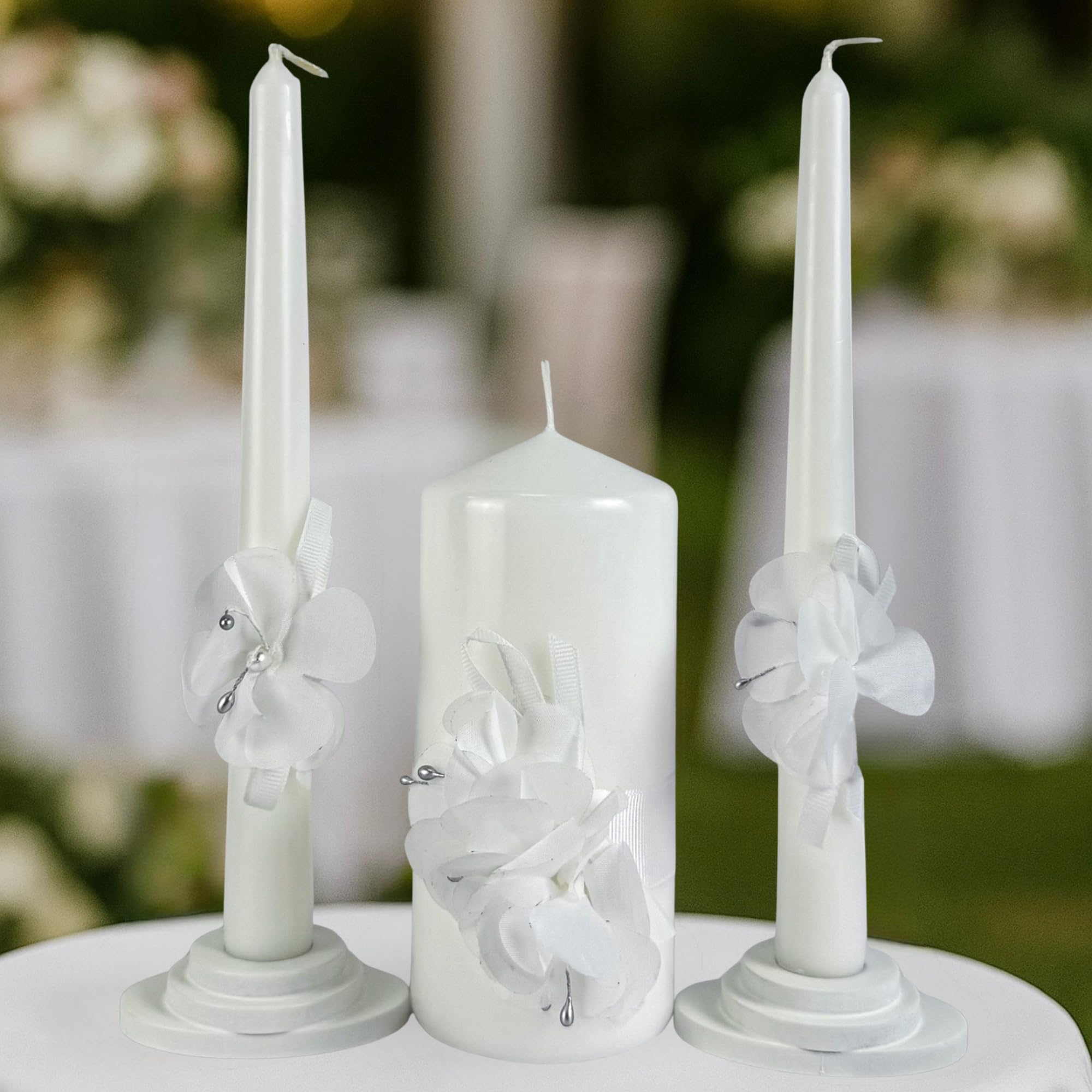 Magik Life Unity Candle Set - Wedding Ceremony & Reception – 6 Pillar & Two 10 Taper Candles – Long Burning Unity Candles for Marriage Ritual – Handmade in USA - Royal | Blue