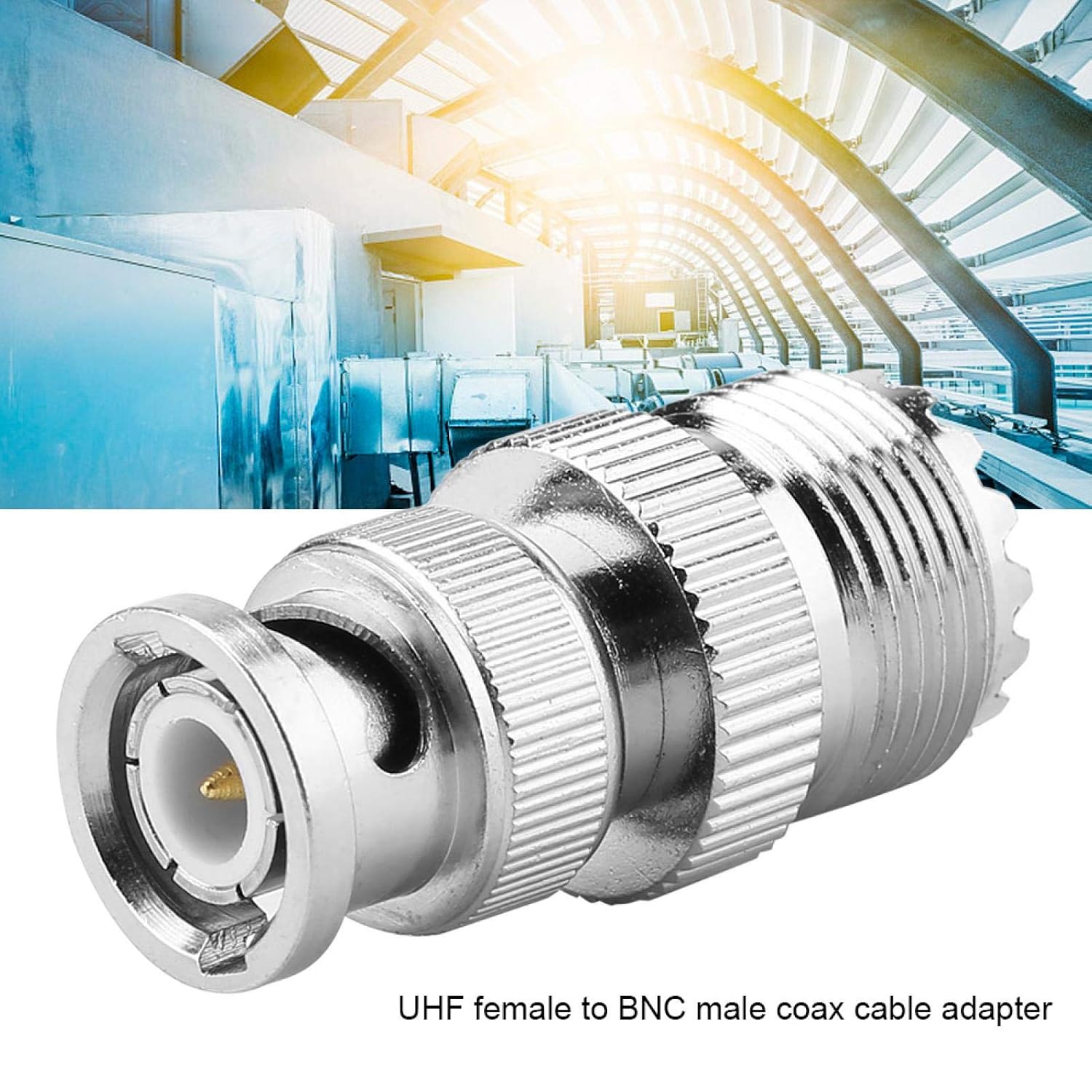 2Pcs RF Coaxial Coax BNC Male Plug to UHF SO239 PL-259 Female Jack Cable Connector