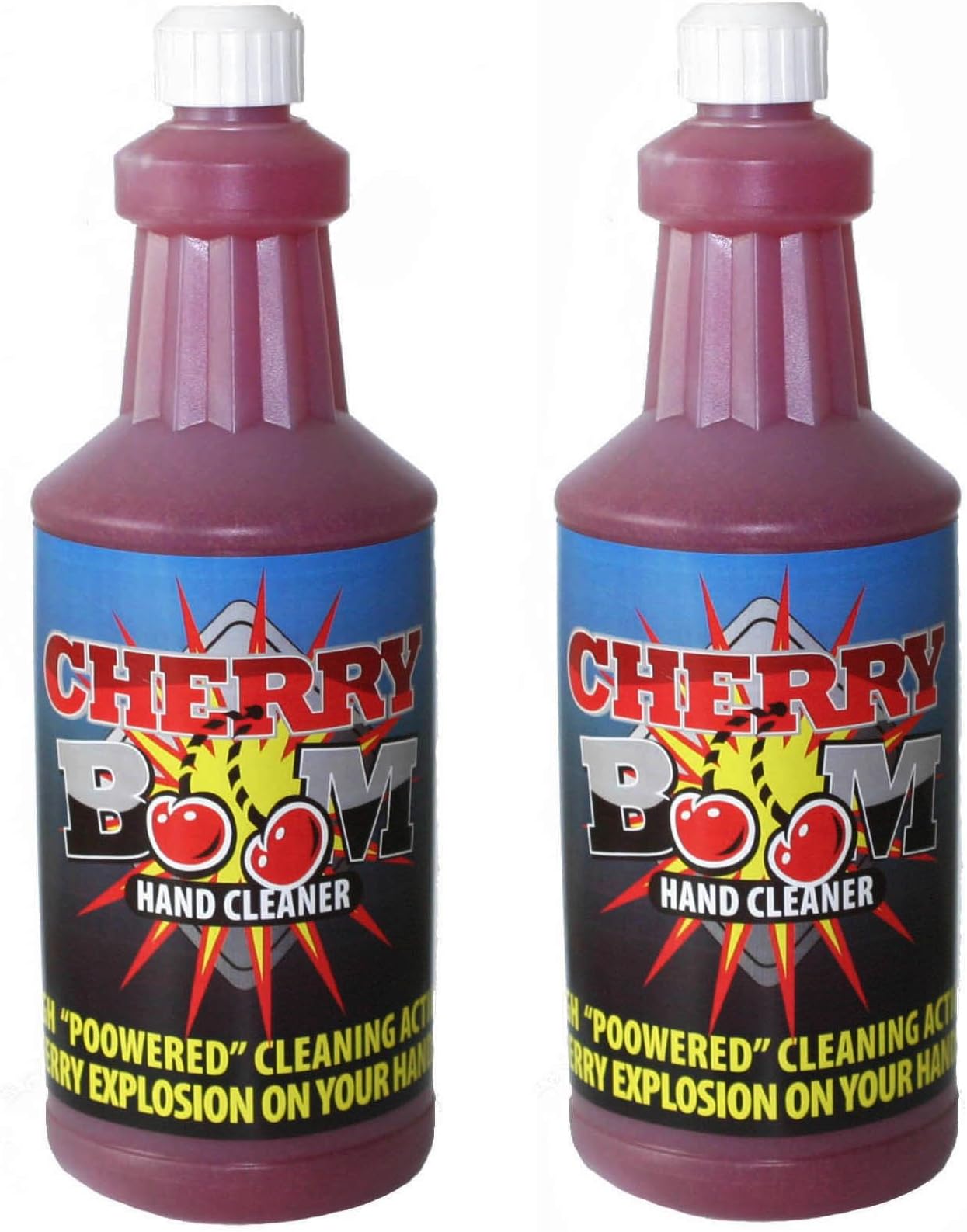 (2 Pack) Cherry Boom Industrial Hand Cleaner Pumice Fortified Grease, Tar, Paint, Asphalt Vanisher 32 Oz Bottle