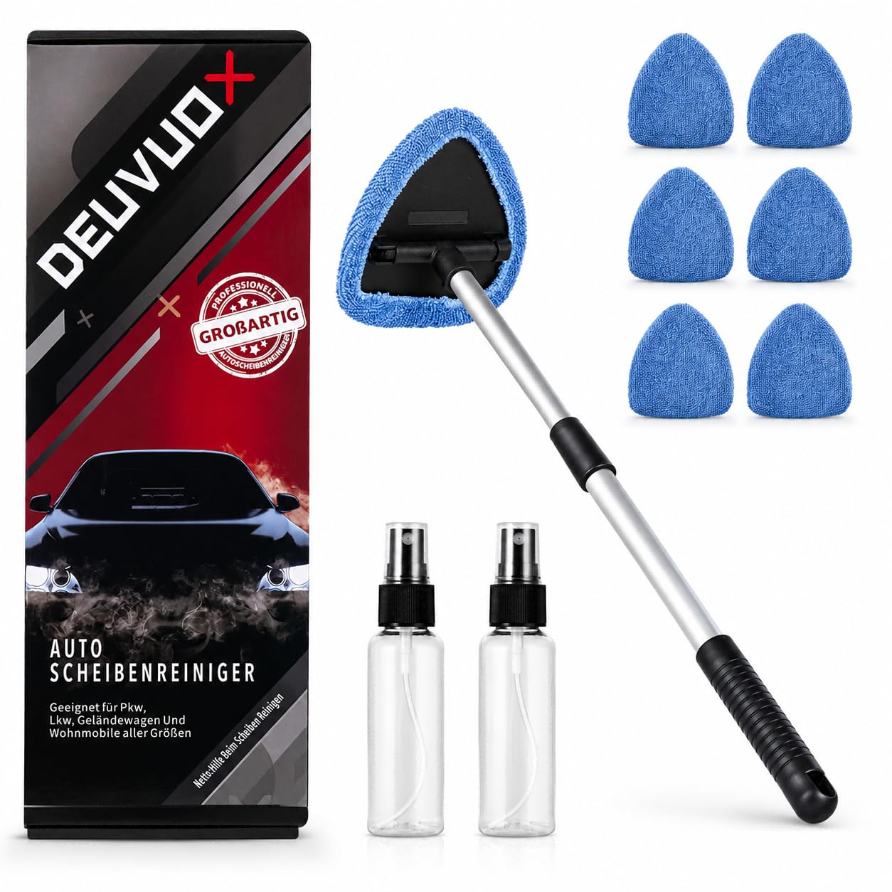 Windshield Cleaner Tool, 21" Extendable Handle, Car Interior Window Cleaner