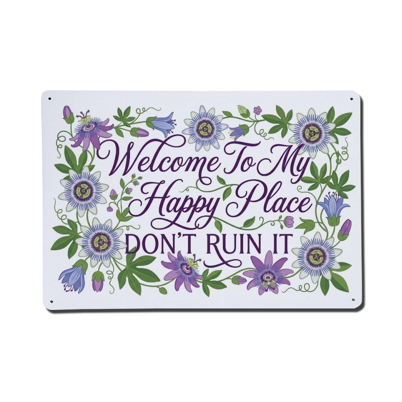 Tropical Passion Flower Garden Humor Metal Tin Sign Plaque Wall Decor for Cafe, Club Bar, Office, Home Garden Metal Poster 8x12Inch