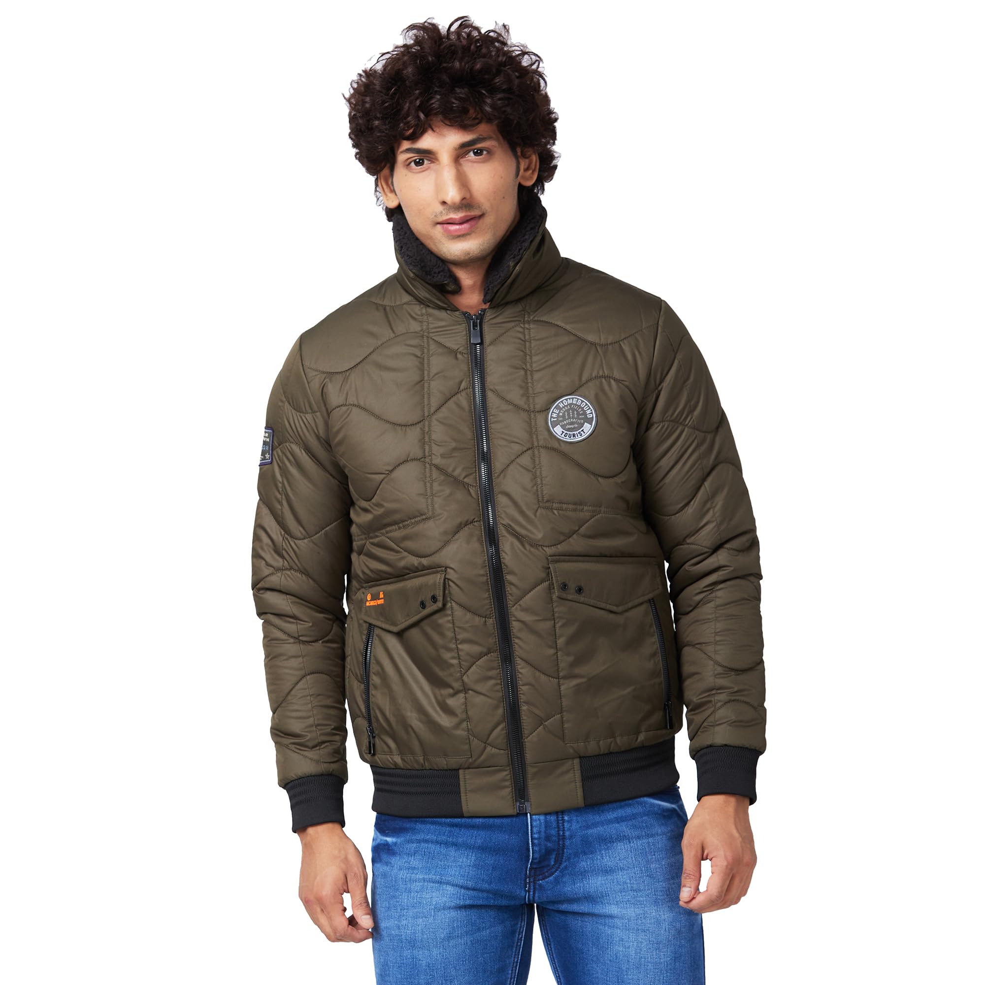 spykar Men's Standard Length Polyester Straight Fit Full Sleeve Plain Stand Collar Casual Jacket-picture-10