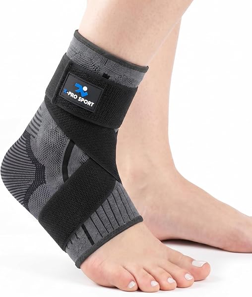 X-PRO SPORT Cavigliera Ortopedica Stabilizzante con Fasce a Incrocio Regolabili, Tutore Caviglia a Compressione Antiscivolo e Traspirante, Supporto per Distorsioni, Dolore e Recupero Sportivo (XL) - 1