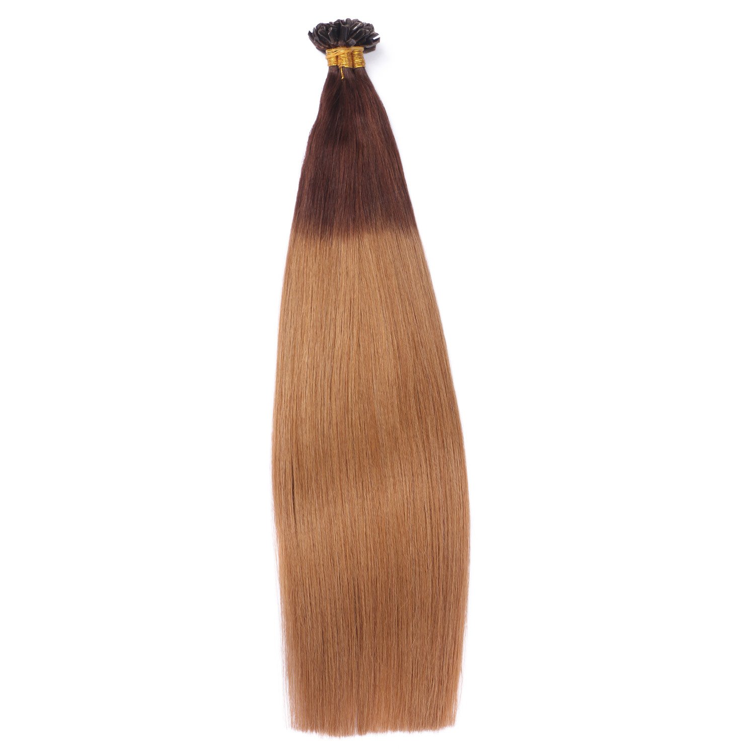 Keratin Bonding - # 6/27 OMBRE - 60cm - 100 Strähnen - 0,5g - 100% Remy Echthaar Haarverlängerung U-Tip Extensions sehr hohe Qualität by NOVON Hair Extention