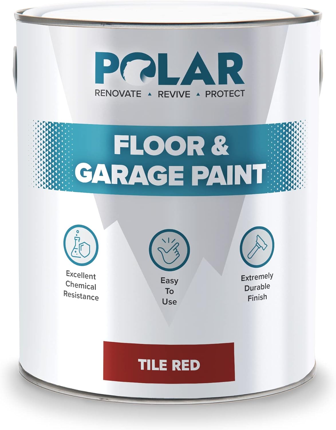 Polar Heavy Duty Interior Tile Red Floor & Garage Paint, 5 Litre
