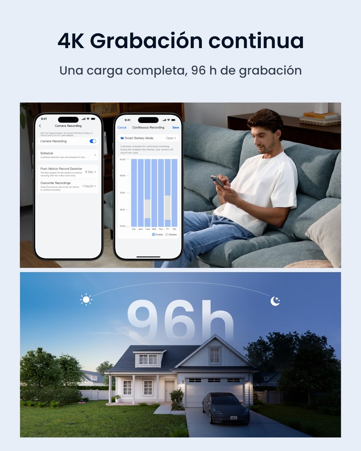 Reolink Altas PT Ultra, 4K Camara Vigilancia Exterior Solar, Batería Recargable de 20000 mAh, Visión Nocturna ColorX, Vigilancia de 360° con Seguimiento Automático, 8MP PT Cámara con Wi-Fi 6