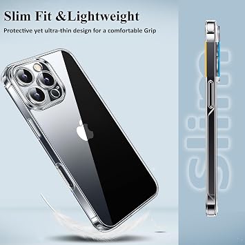 Crystal Clear Designed for iPhone 16 Pro Max Case, [Never Yellow] [Military-grade Protection] Shockproof Protective Phone Case Thin Slim Cover for iPhone 16 Pro Max