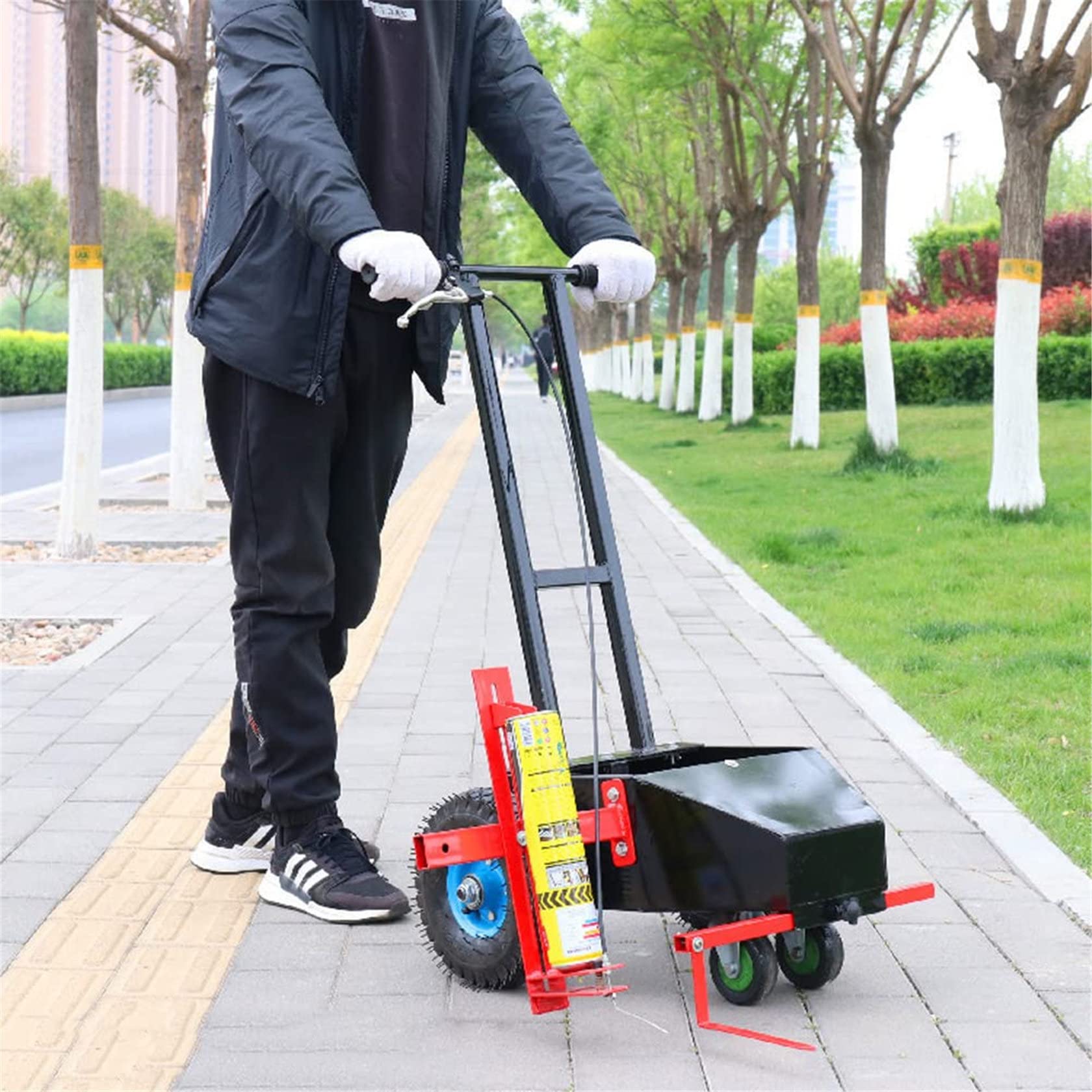 Radtransfer-Linienmarkierungsmaschine, Linienmarkierungsmaschine, Multifunktions-Farblinienmarkierungsgerät, für Schulen, Sportflächen, Fabrikmarkierungsarbeiten mit Straßen- oder Grasmarkierungsfarbe