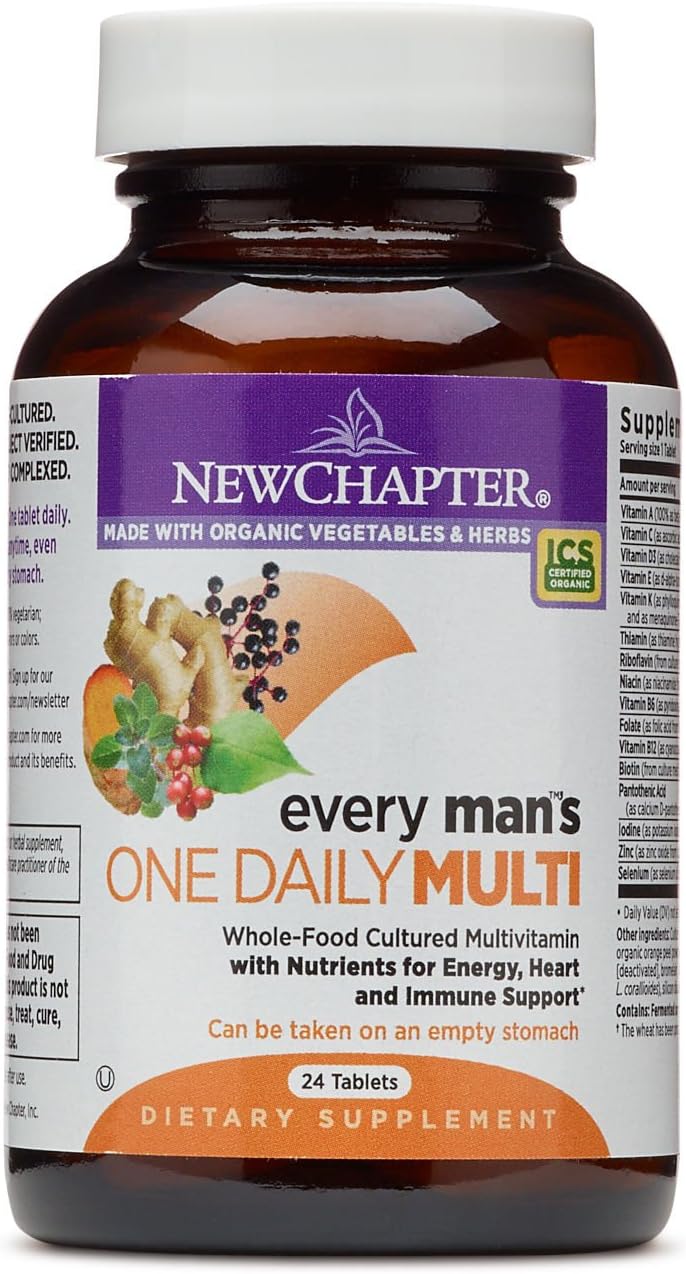 New Chapter Men's Fermented with Probiotics, Selenium, B Vitamins, Vitamin D3 - 24ct