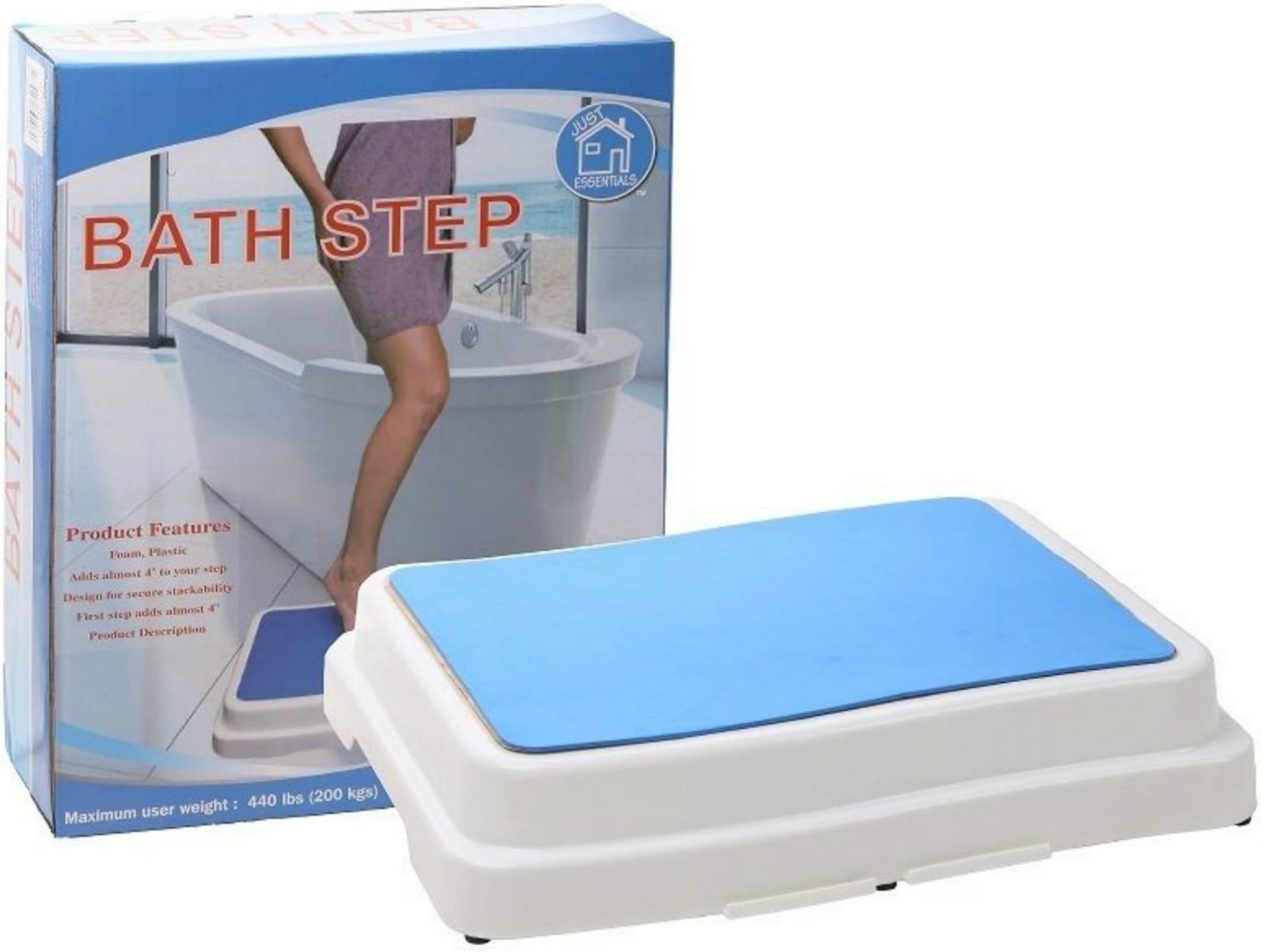 BATH STEP STOOL STACK-ABLE SAFETY AID DISABILITY NON SLIP SHOWER STEP