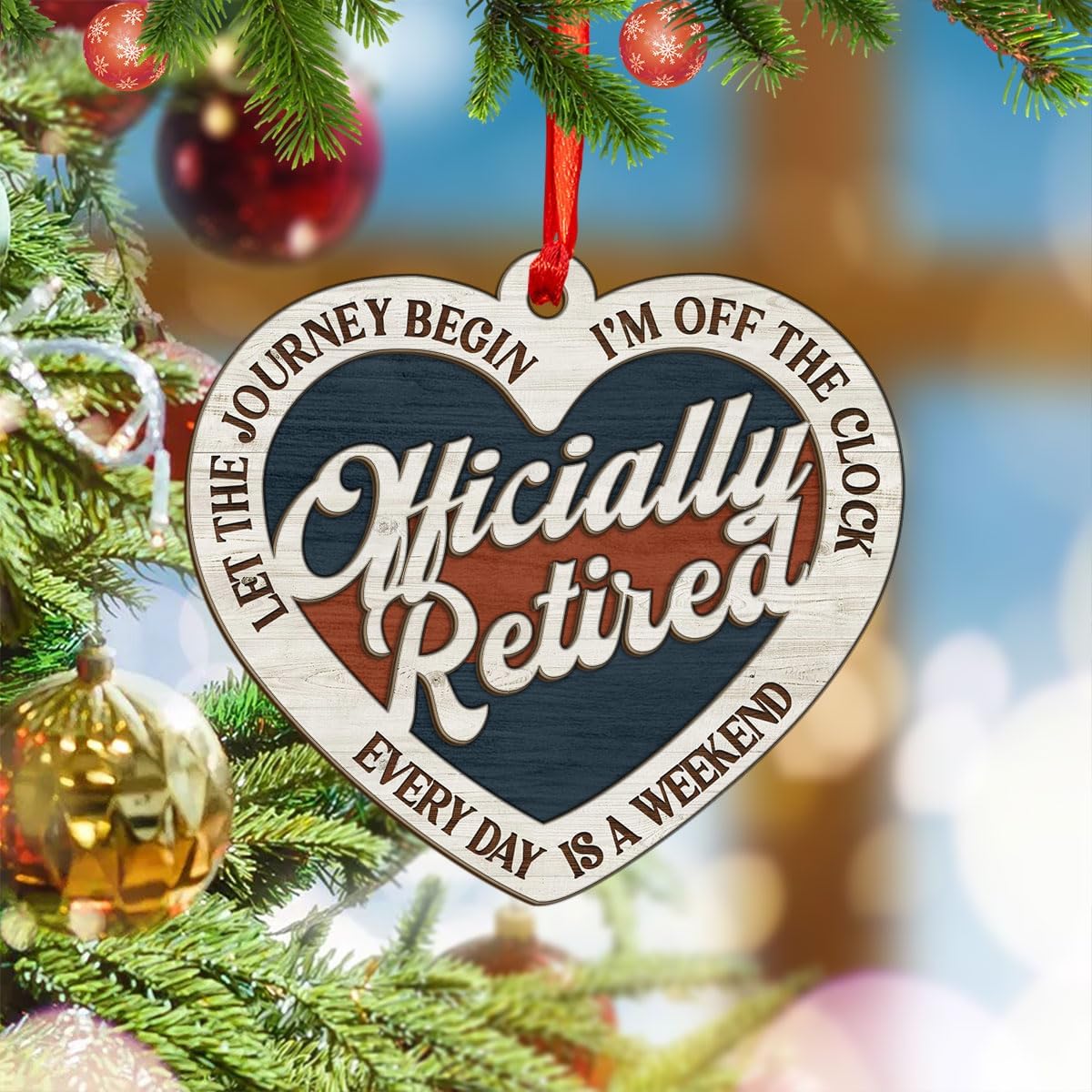 Retirement Gifts for Men - Retirement Gifts for Woman 2025 - Happy Funny Cool Retire Party Gift Ideas - Mens Retired Gift Ideas for Coworker, Boss, Teacher, Nurse,2 Layer Wood Ornament (Style 2) - Image 5