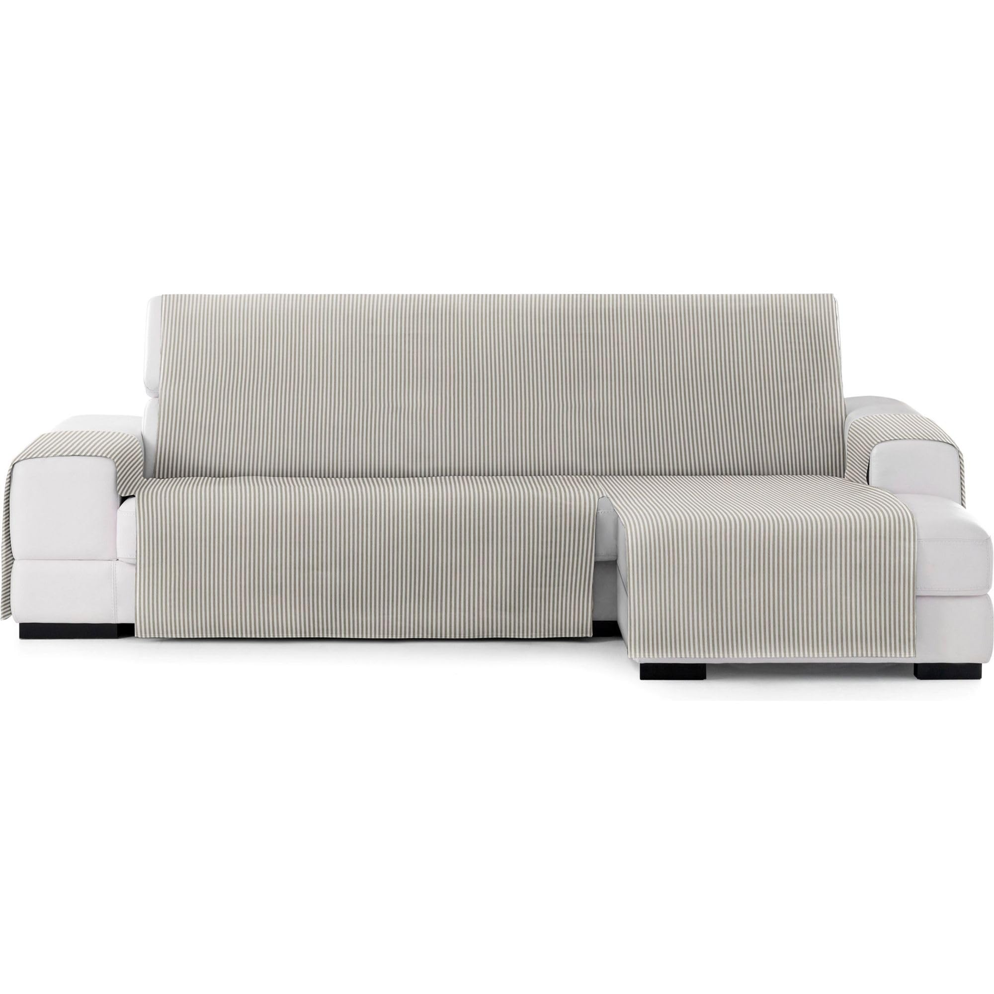ECOMMERC3 | Chaise Longue Sofa Cover with Elastic Bands for Left/Right Chaise Lounge – Chaise Sofa Cover Ecru/Linen Adjustable and Versatile for Chaise Longue Sofas, Total Protection
