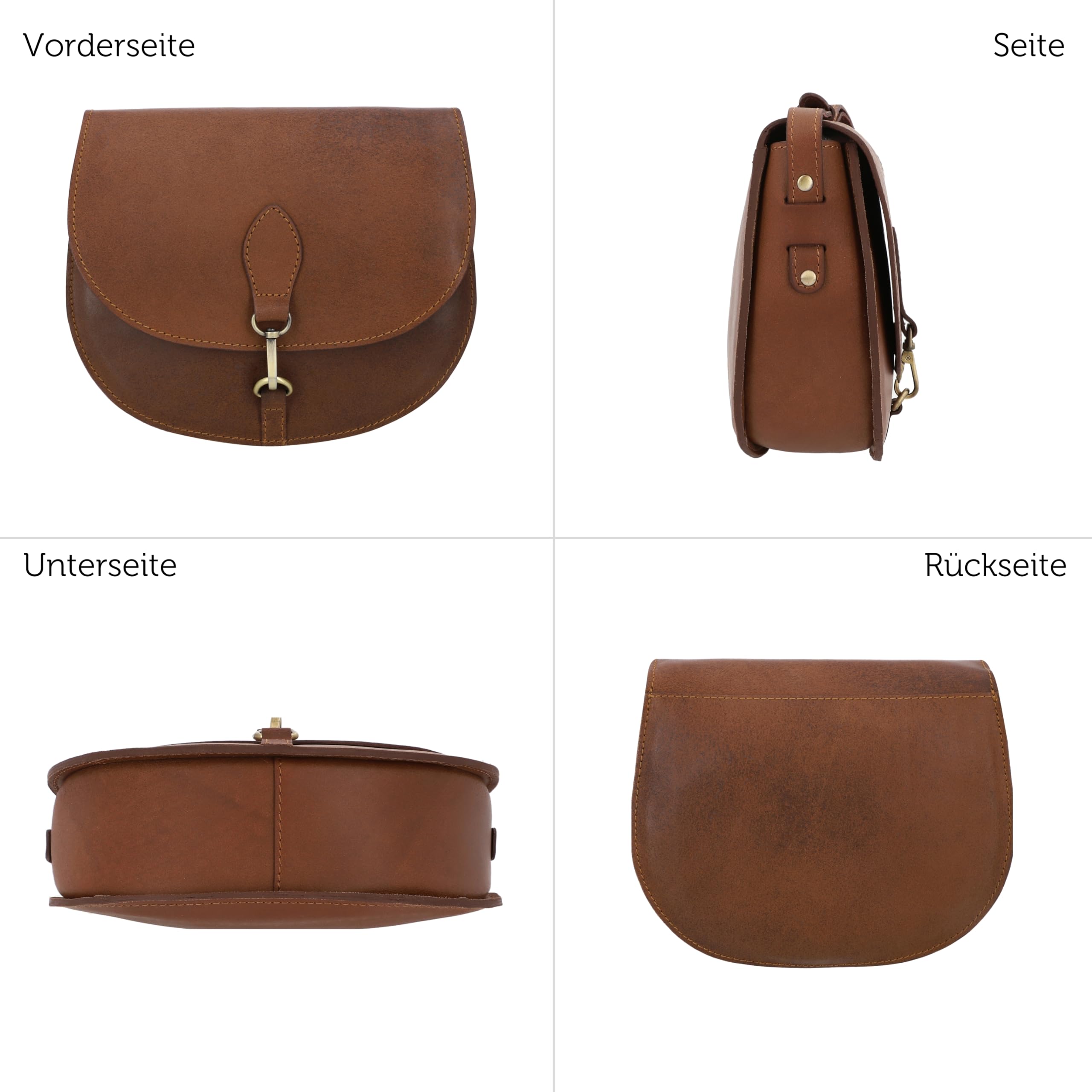 Gusti Leder Umhängetasche Damen Wiebke – Kleine Handtasche Aus Echtleder Vintage Mit Goldbeschlägen – Crossbody Bag Für Alltag & Events