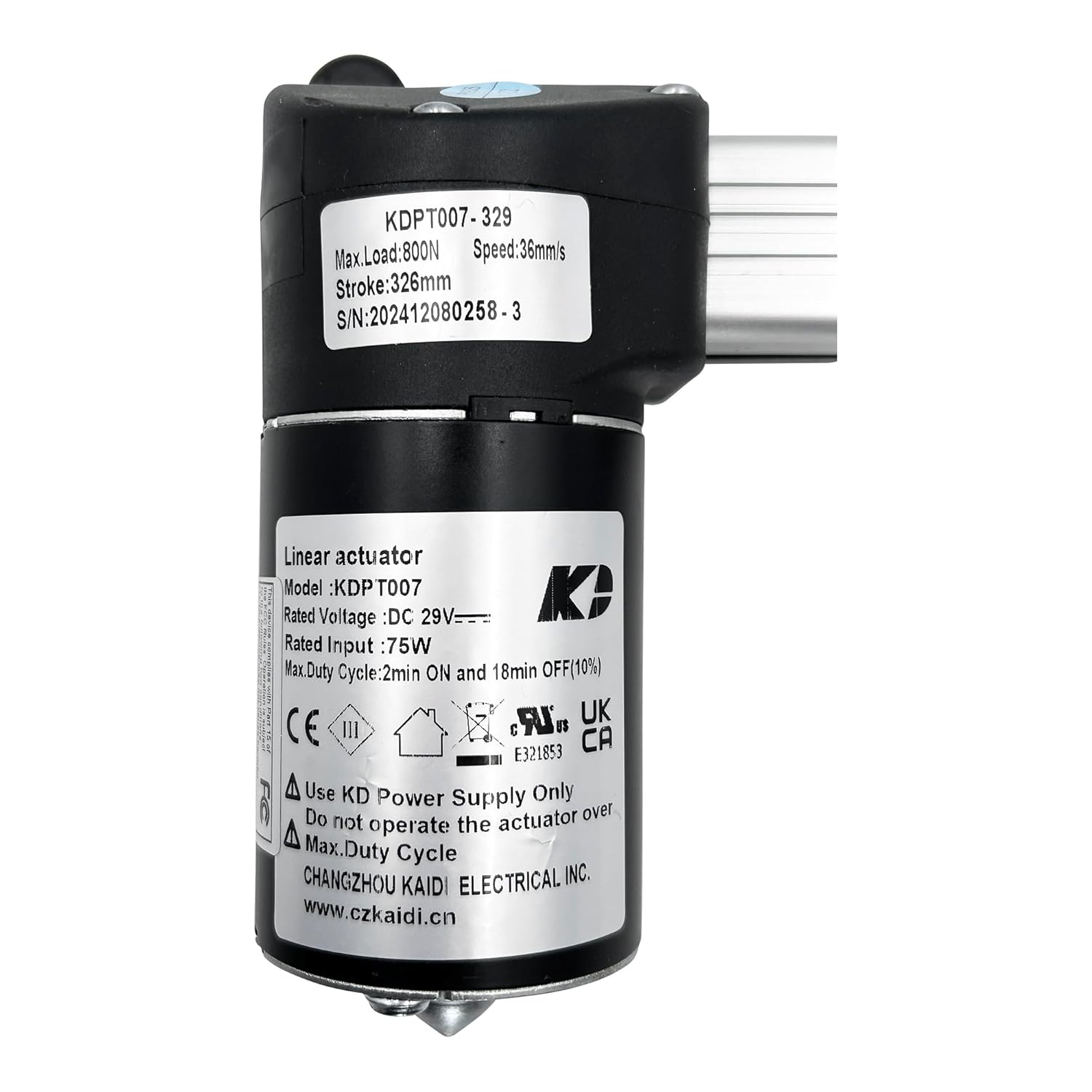 linear actuator kaidi model kdpt007-329 power recliner lift chairs motor replacement