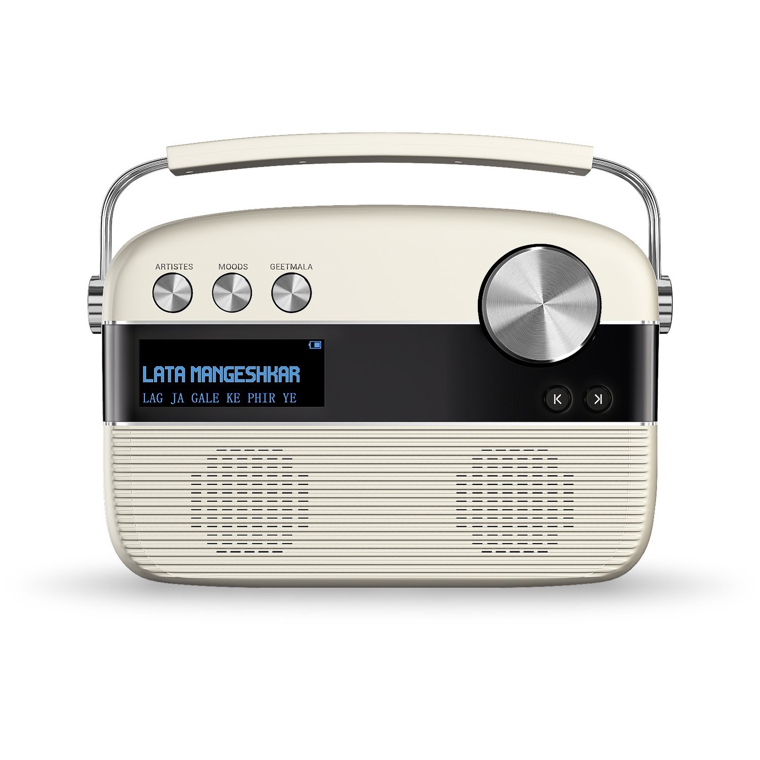 Saregama Carvaan Hindi Portable Music Player, 5000 Porcelain White - Image 1