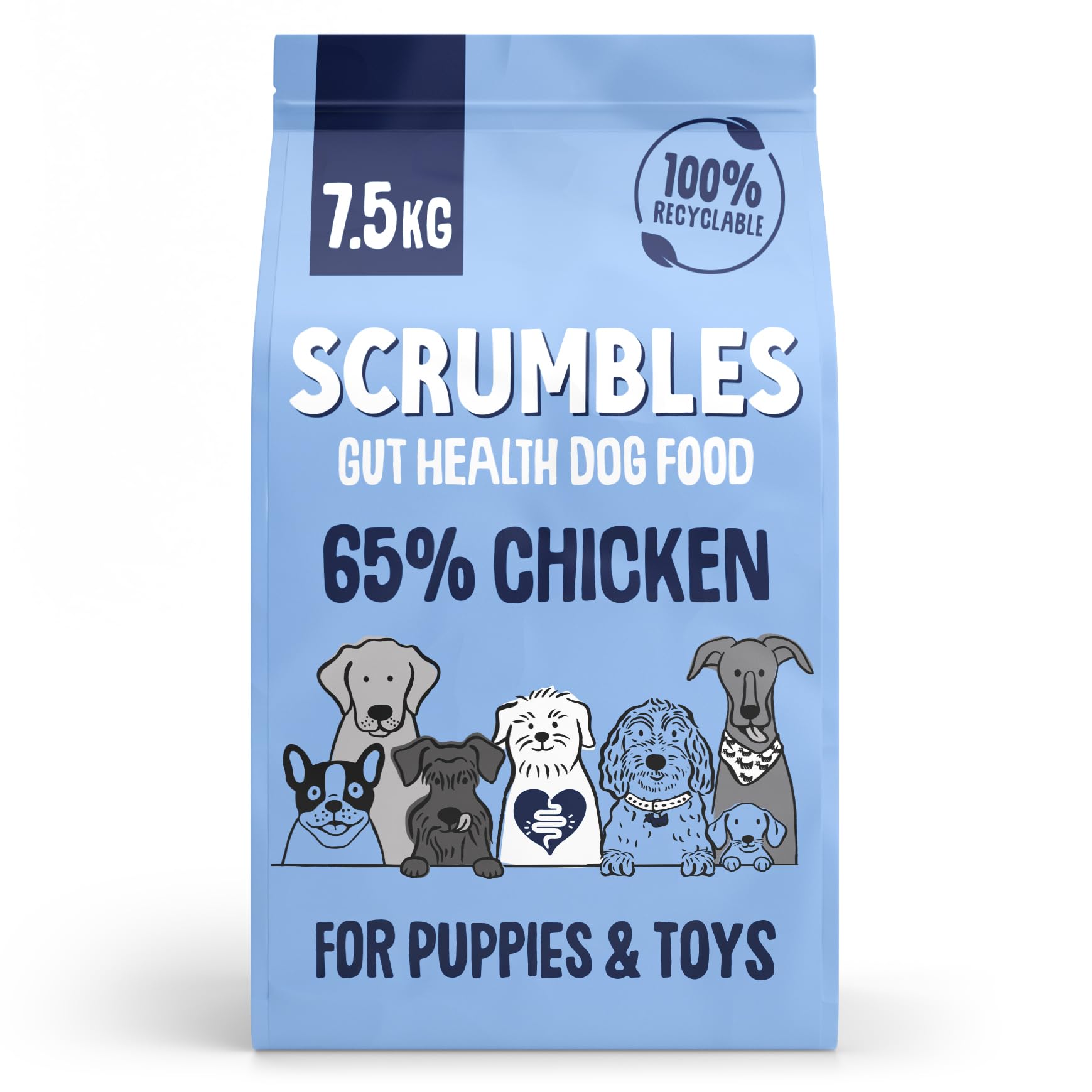 Scrumbles Chicken Dry Puppy Food - Salmon 7.5Kg
