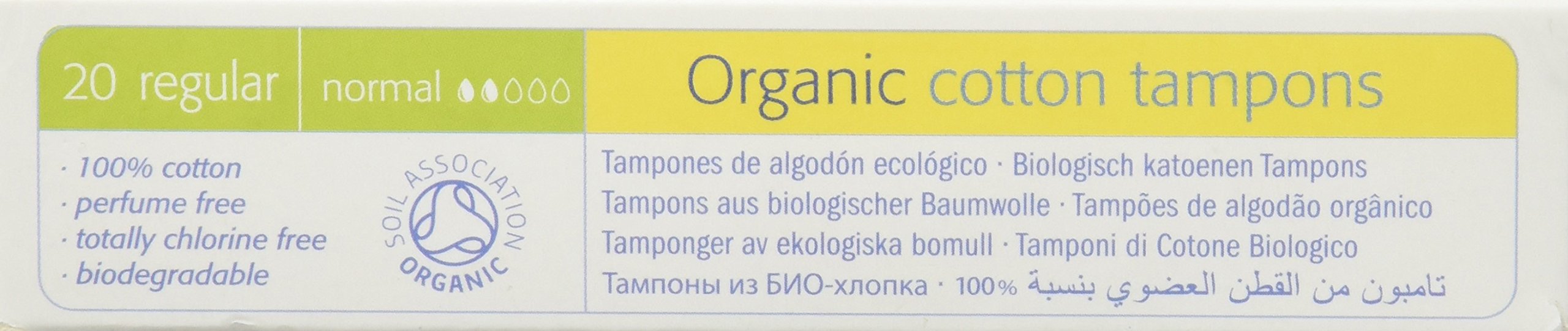 Natracare Non-Applicator 100% Organic Cotton Tampons, Regular, Totally Chlorine Free, Biodegradable and Compostable (CASE of 12 Packs, 240 Tampons Total)