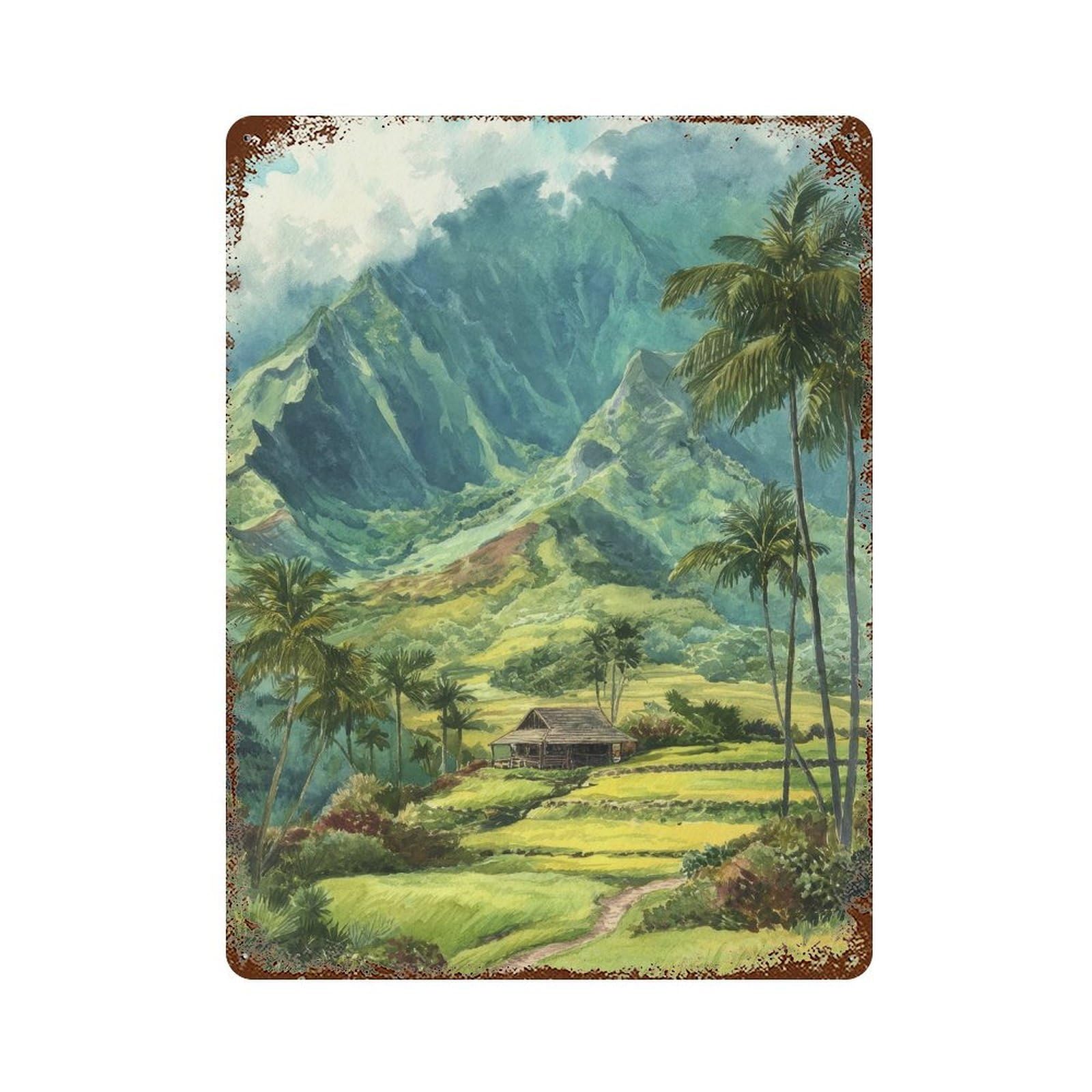 xiaoxiaoshen Kokee State Park Kauai Travel Mountain Valley Hawaii Wall Decor Art Metal Tin Poster Modern Home Decor Art Home Bar Shop Decorations Vintage Sign 40x30cm