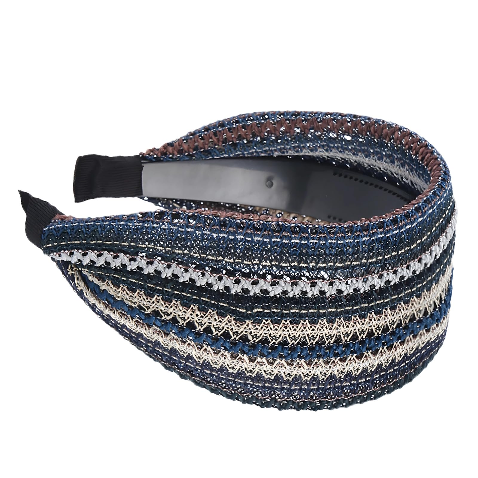 Bandeau femme large respirant, style bohème, accessoire cheveux, confort de port, adapté à différentes coiffures, pour tenues du quotidien, fêtes, cérémonies et soirées, en tissu léger