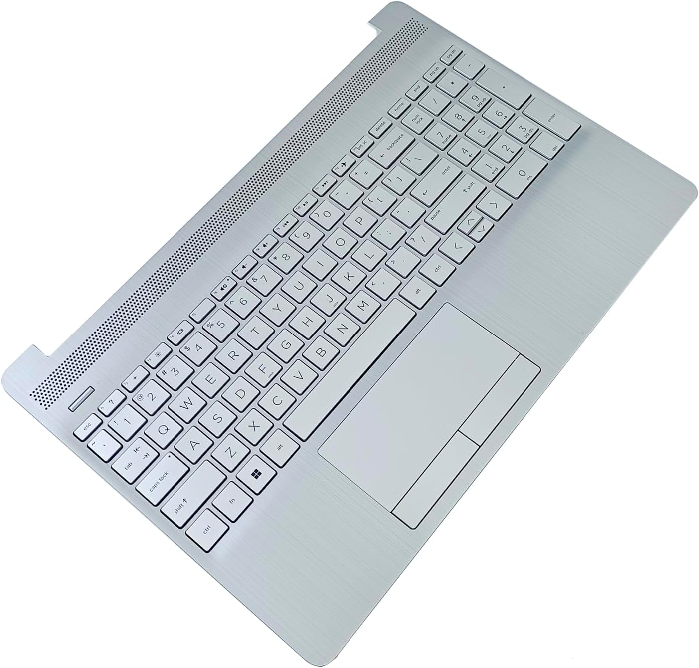 Replacement for HP 15-DW 15S-DU 15S-DY 15-DW0081WM HP 15-DW1081WM 15-DW1083WM 15-DW0083WM Laptop Upper Top Cover Case Palmrest Non-Backlit Keyboard Touchpad Assembly Part L52023-001 Sliver