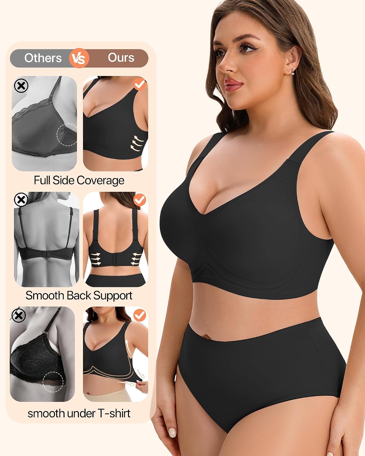 Wireless Jelly Bra for Women Plus Size Full Coverage No Underwire Bras image 4