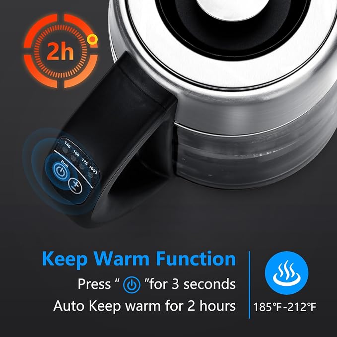 Hervidor eléctrico Aigostar con control de temperatura 1.7 L miniatura 4