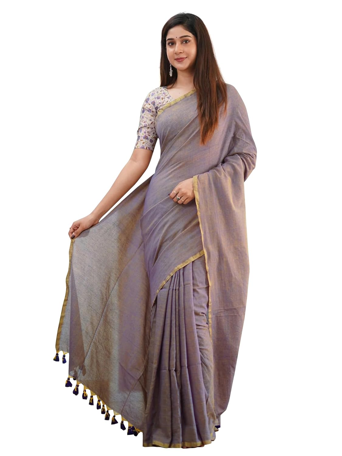 TRENDMALLS Women's Pure Tissue Cotton Handloom South Indian Style Saree with Printed Unstitched Blouse Piece - Review, Price and Buying Guide