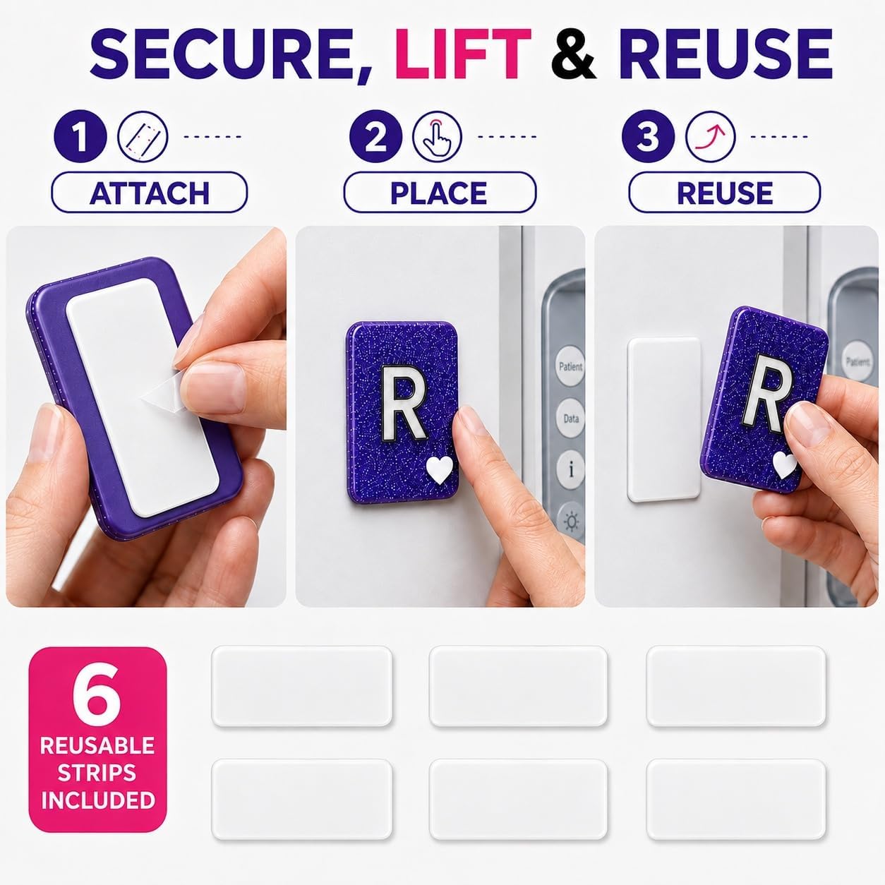 X-Ray Markers with Lead L/R Letters, 6 Reusable Adhesive Pads & Clear Case