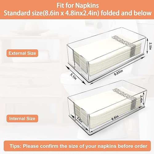 Miniatura 3 de Servilletero para toallas de invitados, soporte acrílico para toallas de invitados, soporte para toallas de mano para baño, bandeja de