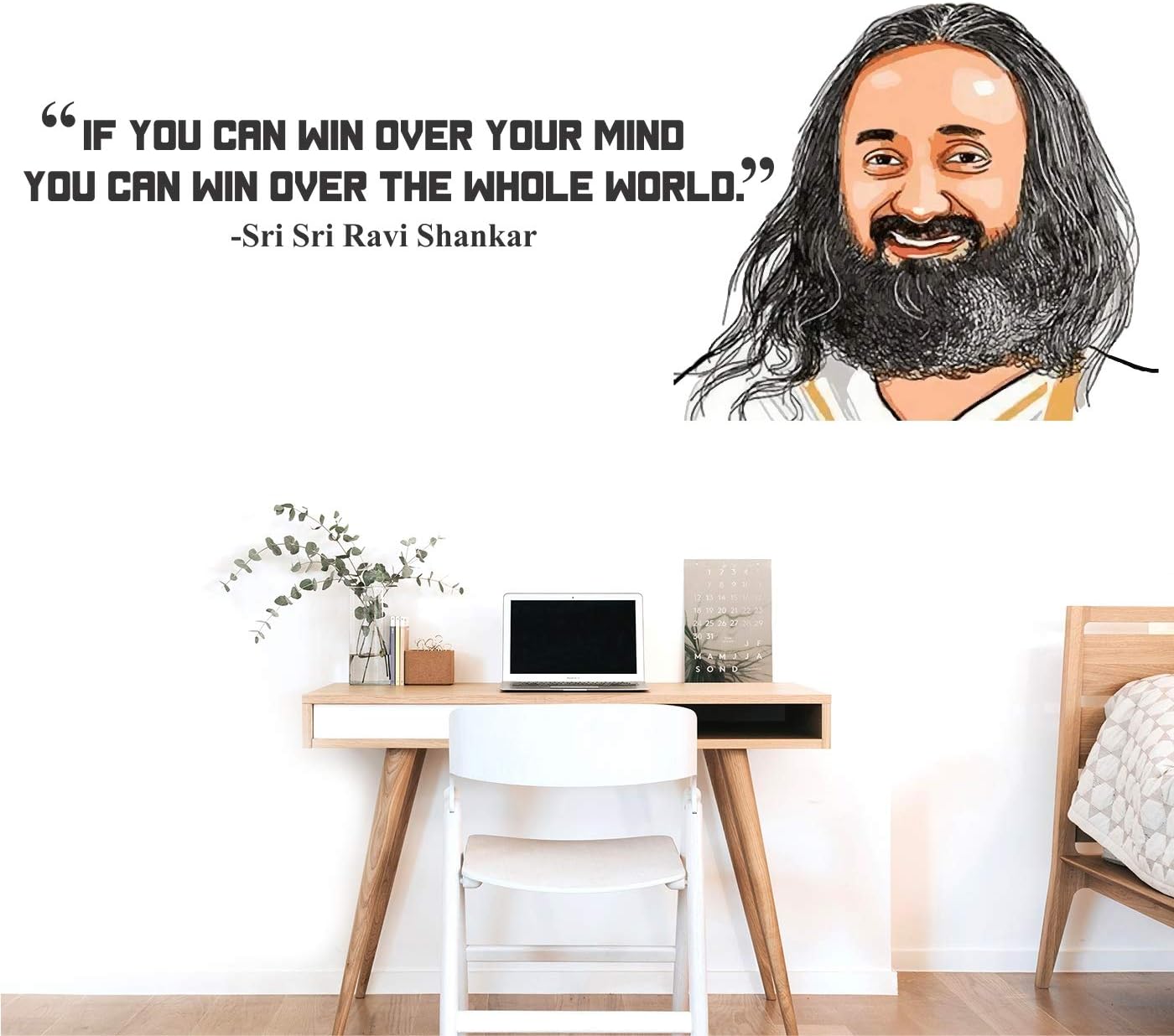 StickMe 'Sri Sri - Ravi Shankar - Guruji - Spiritual Leader - Lord Shiva - Inspirational - Motivational - Quotes - Wall Sticker' -SM797 (Multi Colour, Vinyl - 150cm X 56 cm )