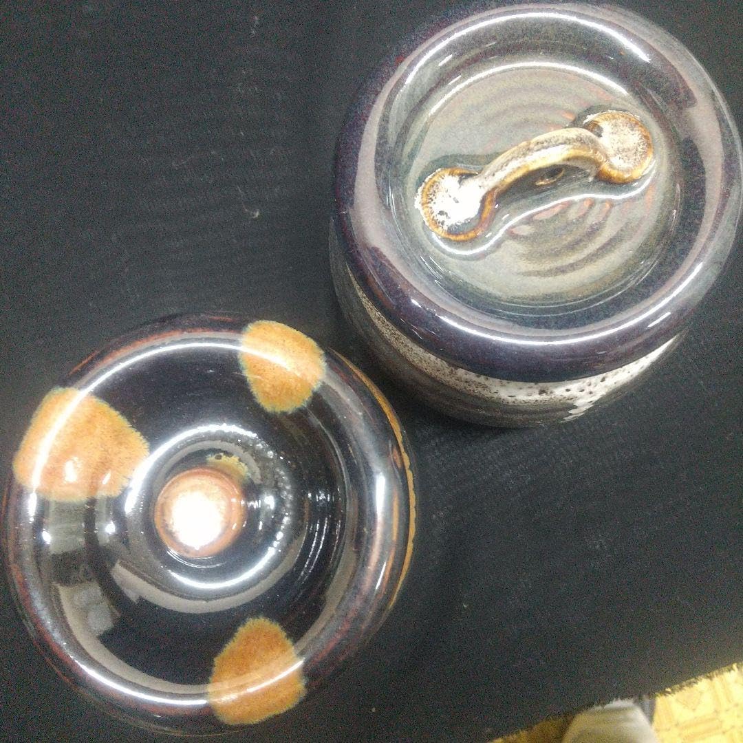 蓋付き陶器 梅干し 漬物壺 保存容器 ぐるめ壺久松窯2個組