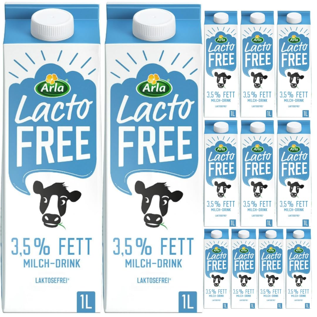 Arla Lacto Free Laktosefreie Milch 3,5% Kuhmilch Milch 1000 Milliliter X 12 STÜCK [Frischegarantie]