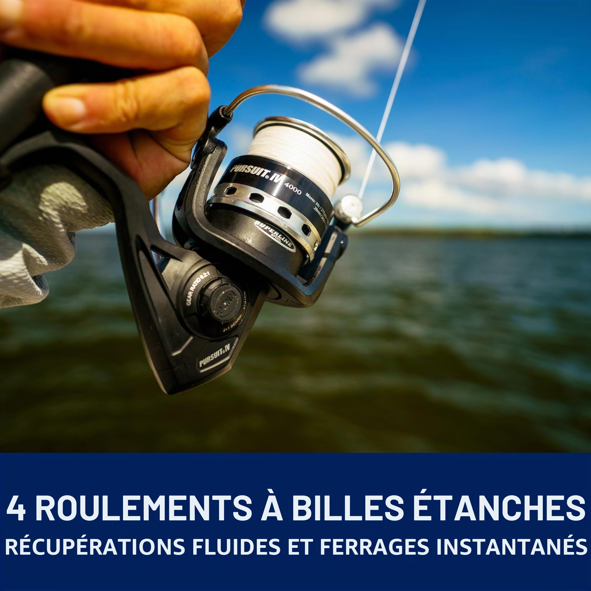 Penn Pursuit IV Moulinet de pêche en mer – Moulinet de pêche en Eau salée – Moulinet de leurre pour Une Utilisation Polyvalente, Bateau, Kayak, Rivage, Noir argenté