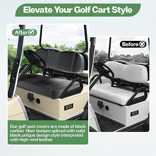 Miniatura 10 de T TGBROS Fundas de asiento de carrito de golf, aptas para Club Car Precedent OEM, cojín de asiento ordinario para carrito de golf, kit de funda de