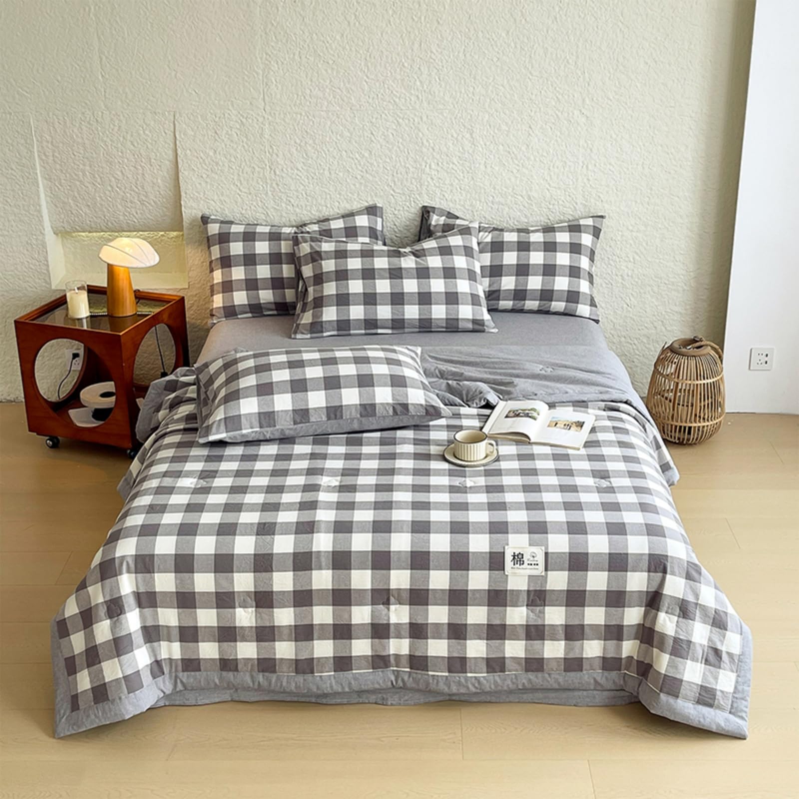 Odot Edredón Sin Funda 2.5 TOG (Blanco grisáceo,200x230cm) | Relleno Nórdico Verano Edredón Ligero y Transpirable Lavable a Máquina y Secado Rápido para las Noches Cálidas de Verano