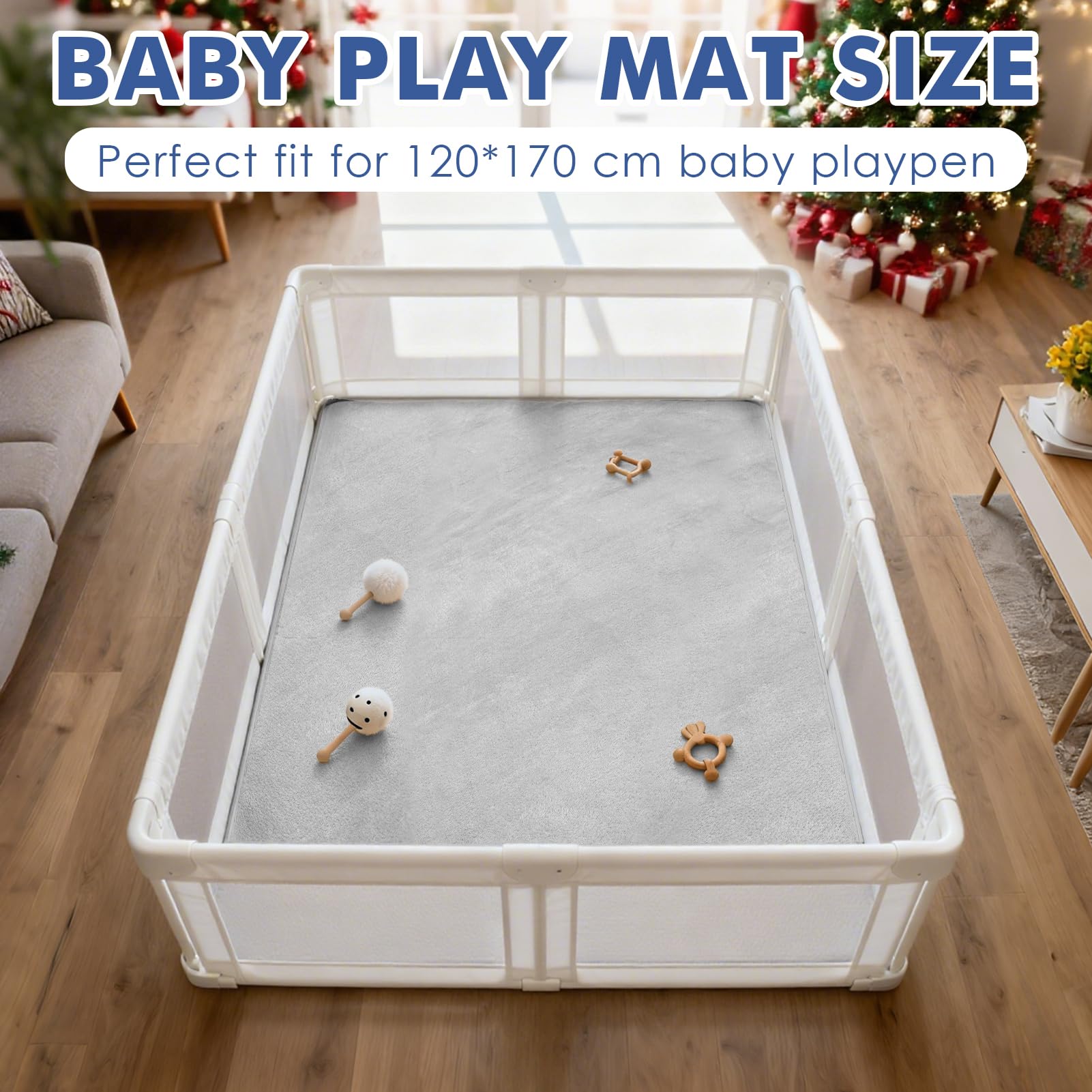 LZDMY Alfombra Bebe Gruesa, 120 * 170cm Alfombras Juegos Bebes de Franela | Tapete Actividad Bebe con Relleno De Esponja, Alfombra Bebe Acolchada Antideslizante de Fácil Cuidado, Regalo para Bebes