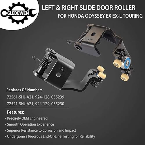Miniatura 2 de 1 par de rodillos de puerta deslizante izquierdo y derecho superior central macho  para Honda Odyssey EX, EX-L, Touring 2005-2010  Reemplaza#