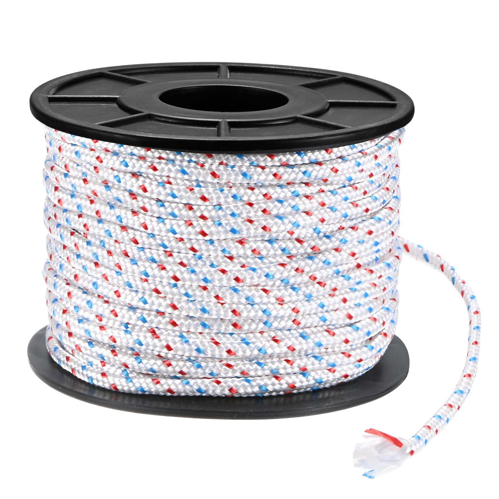 M METERXITY Recoil Starter Rope Pull Cord 5mm 30m Pull Starter Rope Nylon Pull Cord Pull Starter Rope for Mower/Chain Saw/Trimmer/Brush Cutter [White Red Blue]
