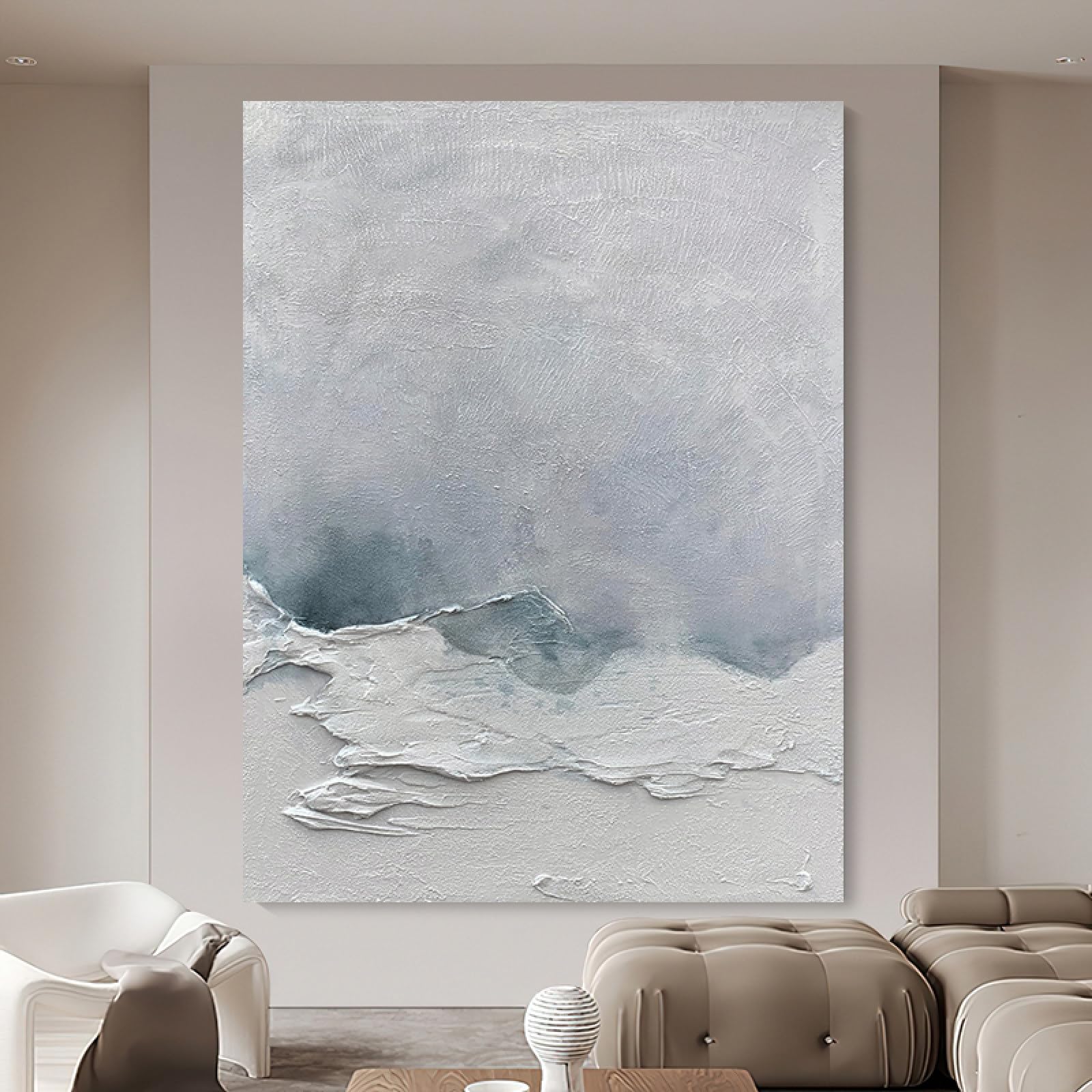 Peinture abstraite texture épaisse pour décoration murale salon moderne
