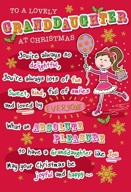 Christmas Card Granddaughter - 9 x 6 inches - Regal Publishing