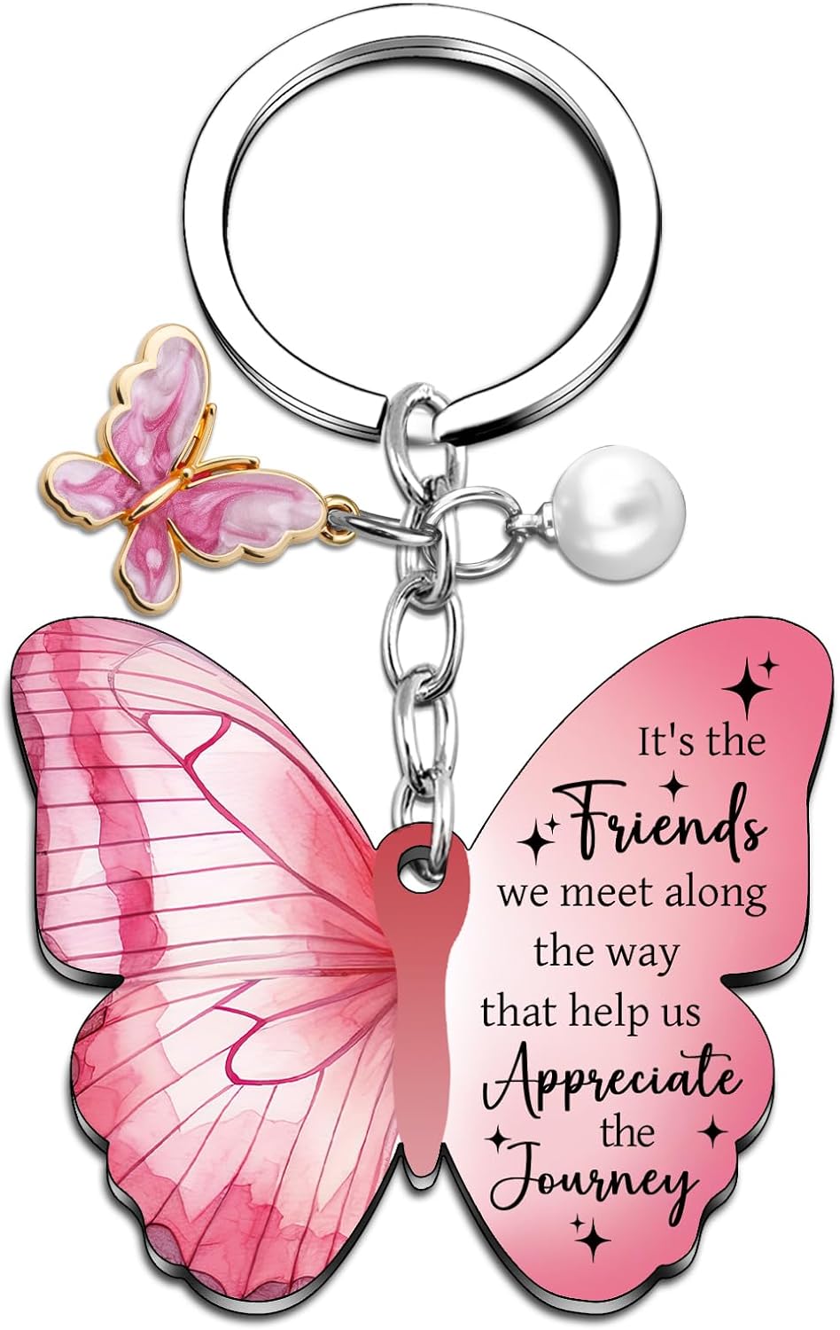 Valentines Day Gifts for Friends Women Birthday Gift for Best Friends Bestie Long Distance Present Cute Butterfly Keychain