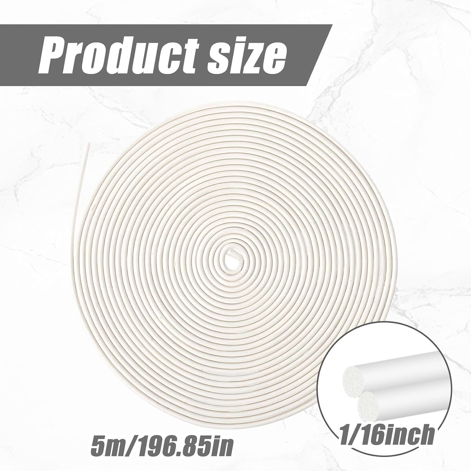 White Foam Backer Rod 1/16 Inch x 16.4 ft Caulk Saver Weather Strip Seal for Gaps and Joint Concrete Filling Backing Rods Concrete Expansion Joint Filler Rope