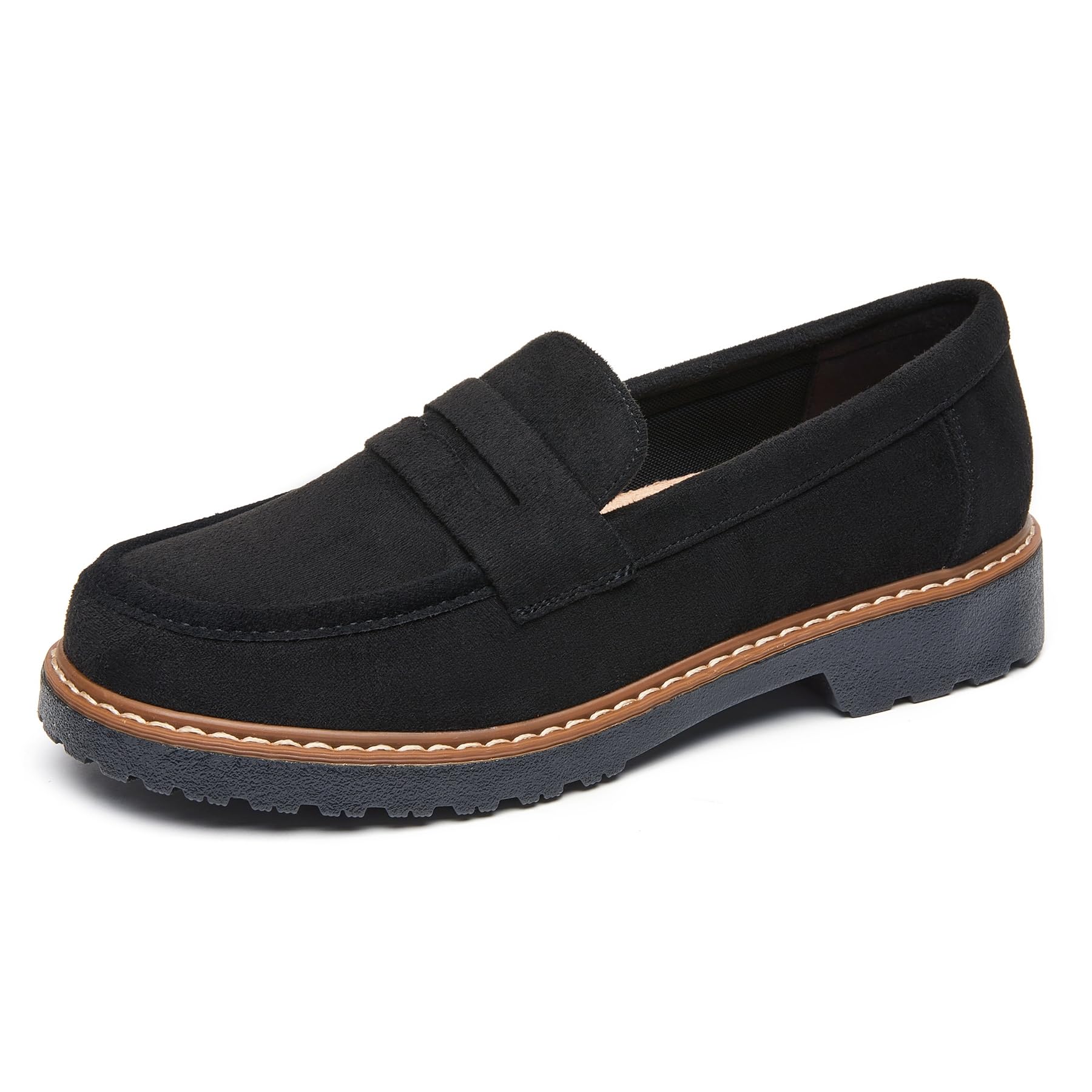 Penny Loafers for Women Business Casual Shoes Womens Platform Chunky Loafers Comfortable Dressy Slip On Work Shoes-image-42