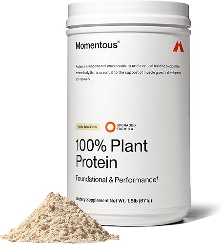 Momentous - Proteína vegana en polvo - 20 g de proteína a base de plantas - Certificada NSF para el deporte - Sin gluten - Sin OMG - 22 porciones