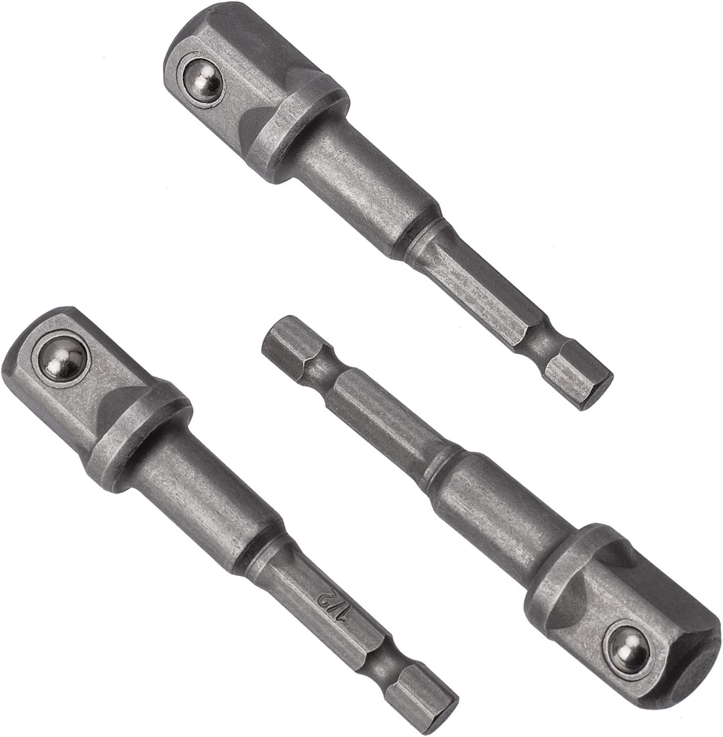 OIIKI 6 Pack 1/2 inch Square Socket Adapter Bit Set, Impact Driver Power Bits for Automotive DIY-1/4 Hex Shank - Image 3