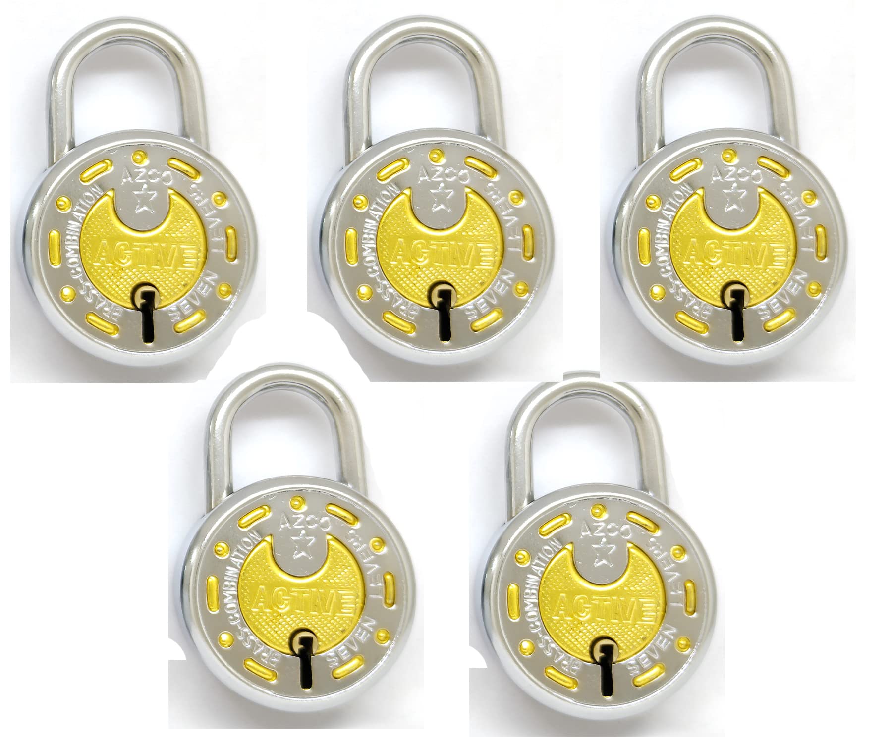 Azco Active Padlocks, Locks, Door Locks 50MM- 7 Levers, Double Locking-Silver-Gold, Iron Padlocks-Pack of 5 (Combo Offer) (B0B1QJGZD3) Amazon Price History, Amazon Price Tracker