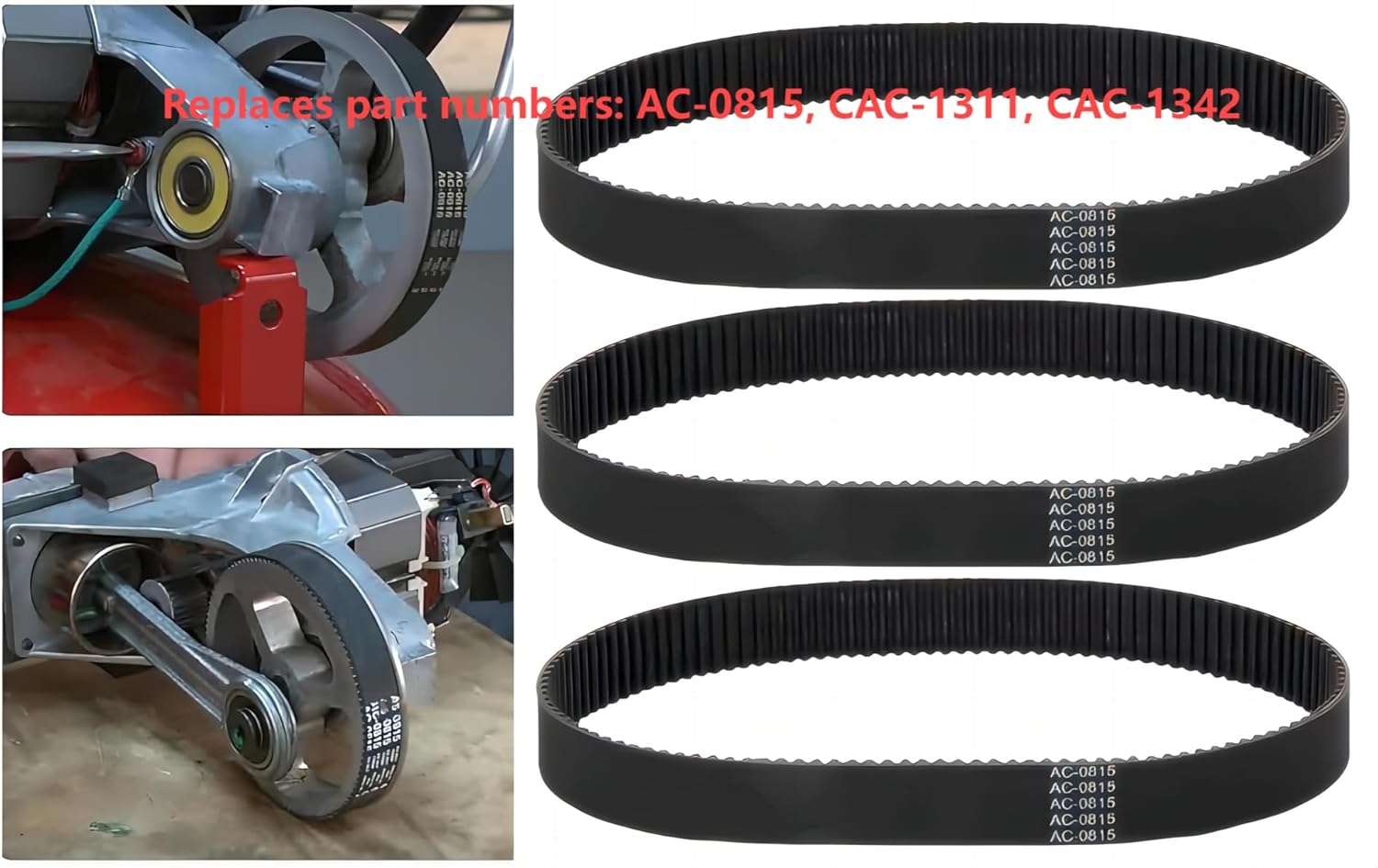 3 Pack AC-0815 Torque Belt Replacement for Dewalt Devilbiss Porter Cable Makita Sears Craftsman CAC-1311 CAC-1342